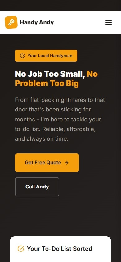 Example handyman website &mdash; Handy Andy